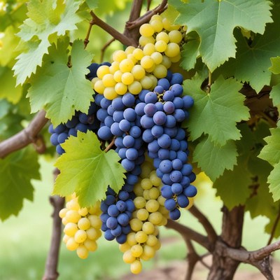 Grapes growing on a vine