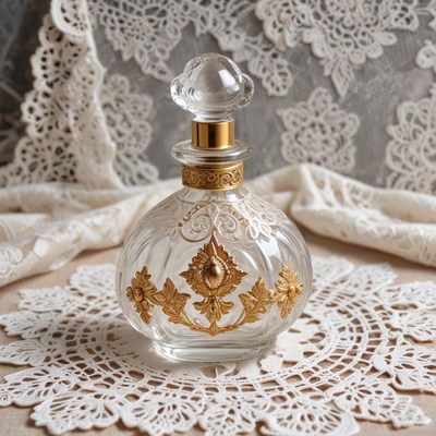 Elegant vintage glass perfume bottle