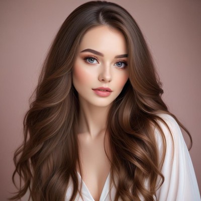 Woman with long brown hair