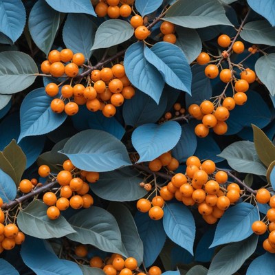 Vibrant blue and orange nature scene