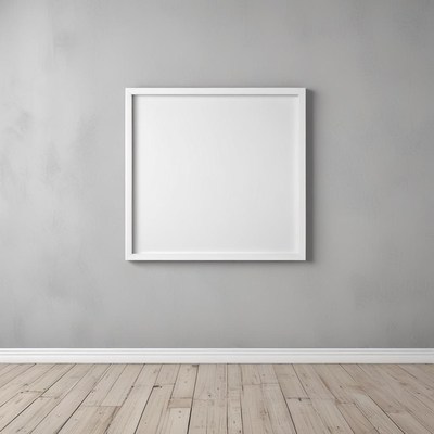 Blank frame on gray wall