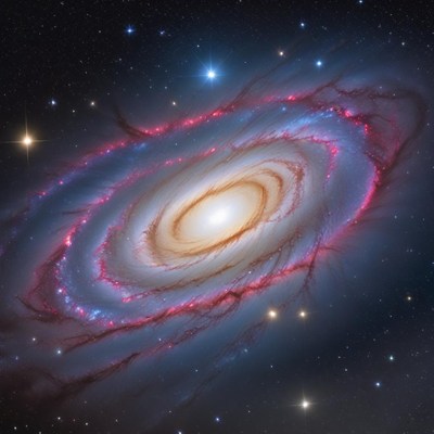 Beautiful spiral galaxy in deep space