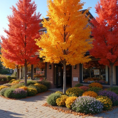 Autumn colors in a quaint town