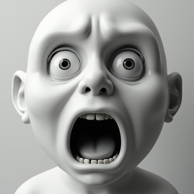 Screaming expression of fear