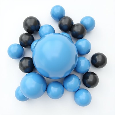 Colorful spheres arranged in a pattern