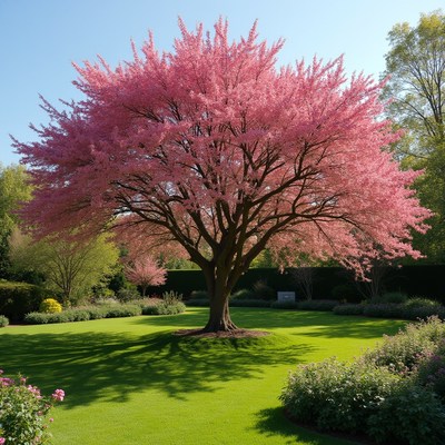 Cherry blossoms in springtime garden