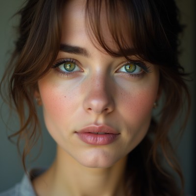 Close-up portrait of a young woman