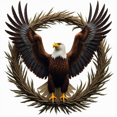 Bold eagle in majestic pose