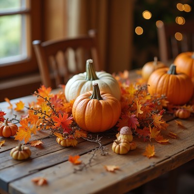 Festive autumn tabletop arrangement