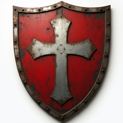 Medieval shield with cross design