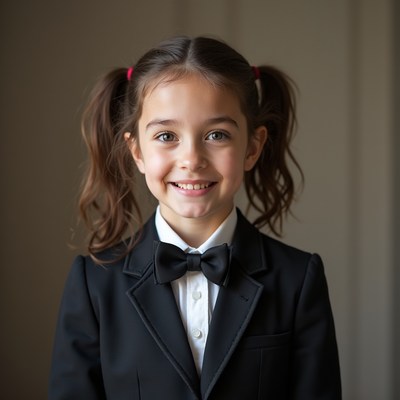 Girl in formal attire smiling