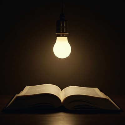 Light over an open book