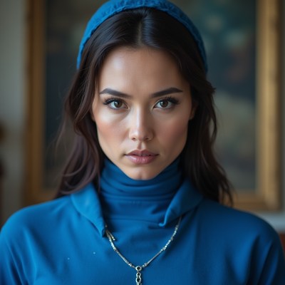 Portrait of a woman in blue