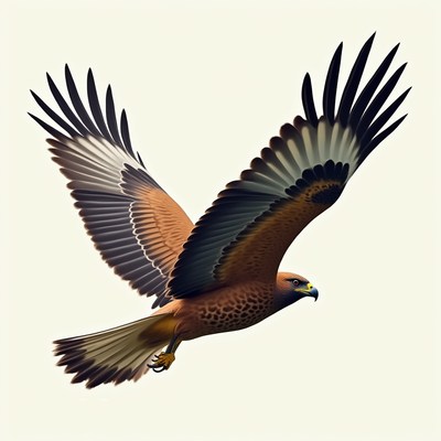 Majestic hawk in flight