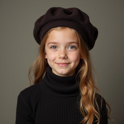 Girl poses with stylish beret hat