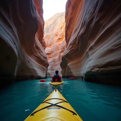 Paddling through colorful canyons