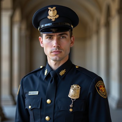 Police officer in formal uniform