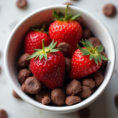 Fresh strawberries and chocolate treats