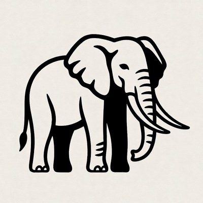 Elegant elephant in simple design
