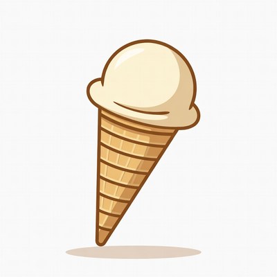 Creamy vanilla ice cream cone