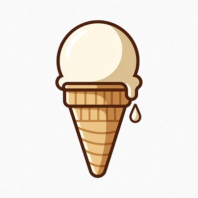 Creamy ice cream cone design