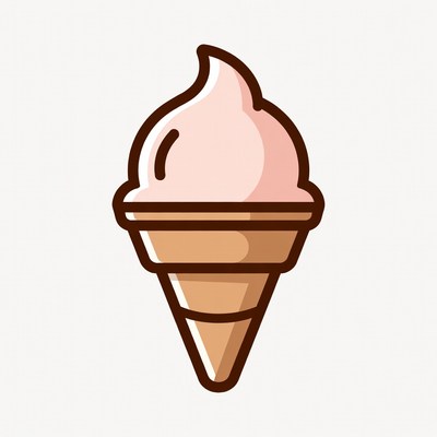 Ice cream cone with soft serve swirl