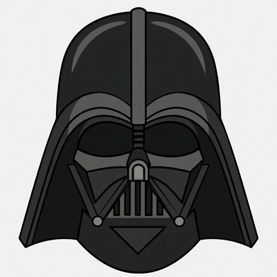 Darth vader helmet design illustration