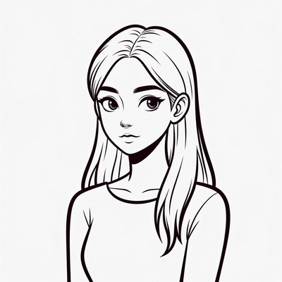 Stylized portrait of a young woman