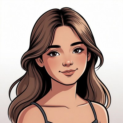 Smiling young woman with long hair