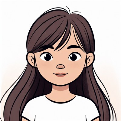 Young girl with long hair