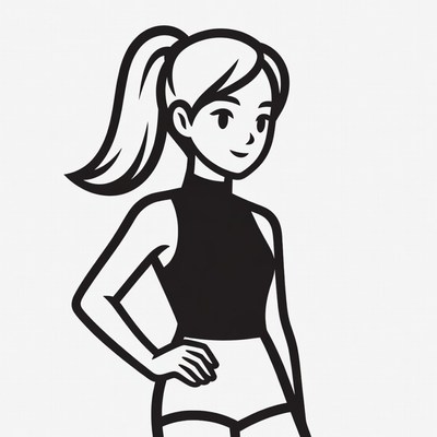 Sporty girl in activewear pose