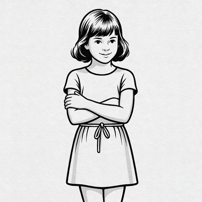 Young girl in casual dress