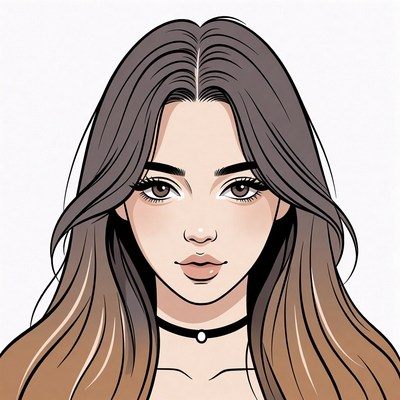 Young woman with long hair