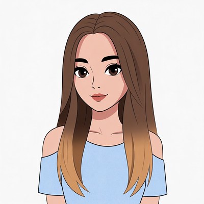 Young girl in blue shirt