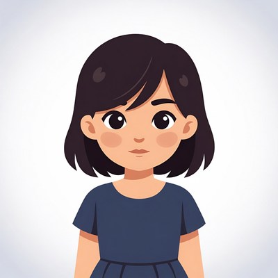 Friendly girl with dark hair