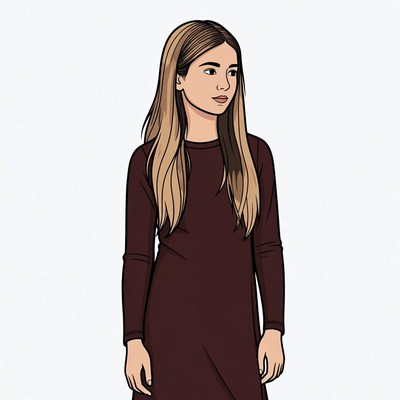 Young girl in a long dress