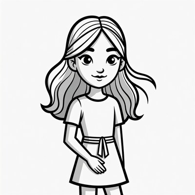 Cute girl character illustration