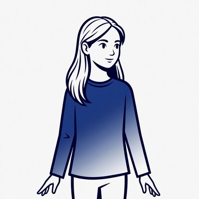 Girl standing with a smile