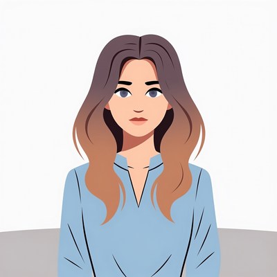 Stylized illustration of a young woman