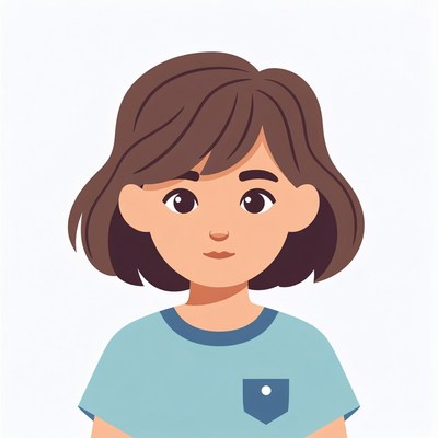 Portrait of a girl with a short hairstyle