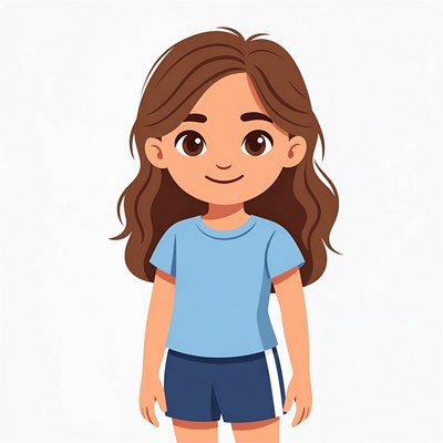 Cute girl character in sports attire