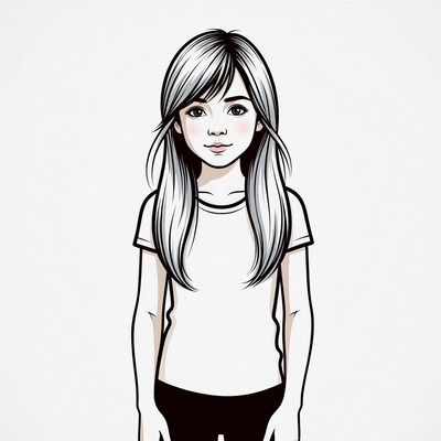 Stylized portrait of a girl