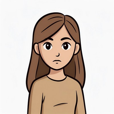 Young girl with medium brown hair