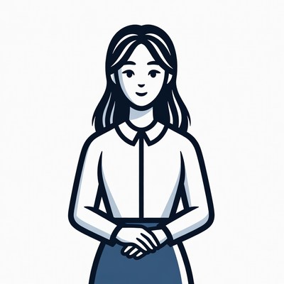 Smiling woman with long hair