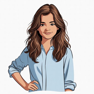 Young girl with long hair poses confidently