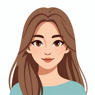 Young woman with long brown hair