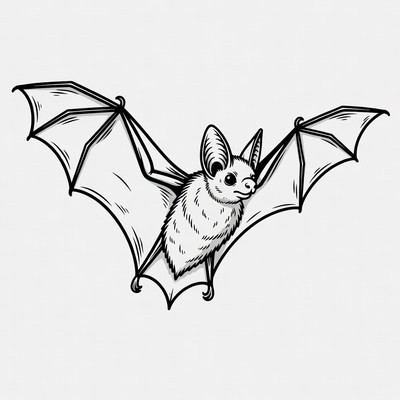 Bat soaring in night skies