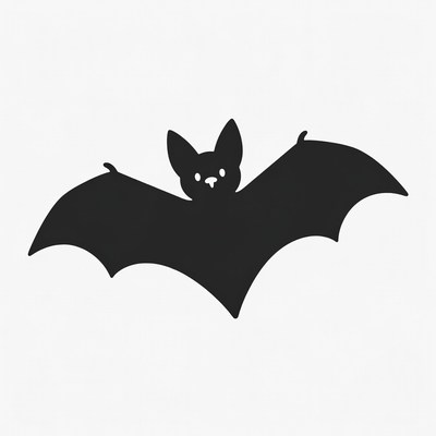 Bat flying with open wings