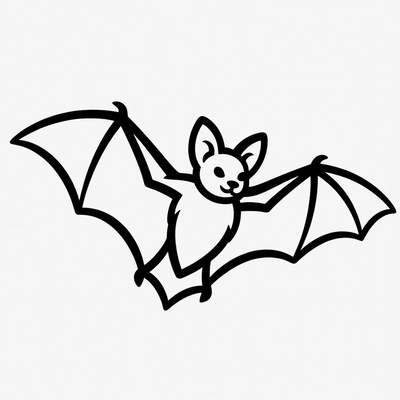 Happy bat with outstretched wings