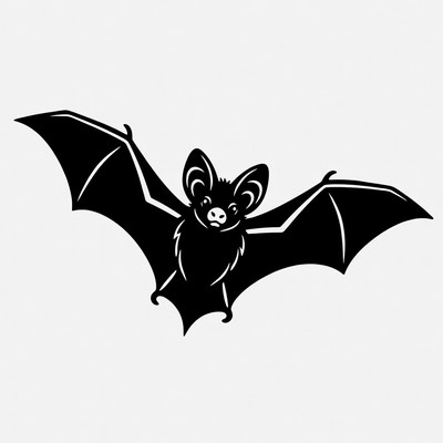 Bat flying in night sky